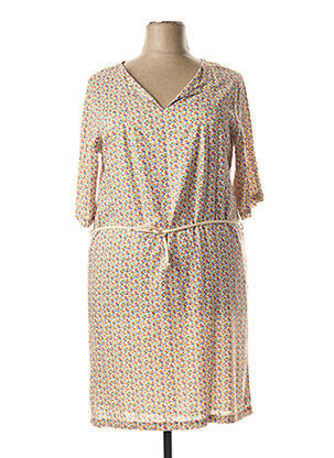 Robe mi-longue manches 3/4 manches 3/4 vert FLEUR DE SEL femme