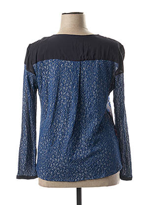 Gilet manches longues col rond bleu MAE MAHE femme