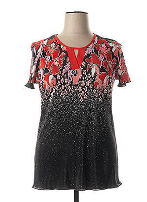 T-shirt imprimé fantaisie manches courtes noir GEVANA femme