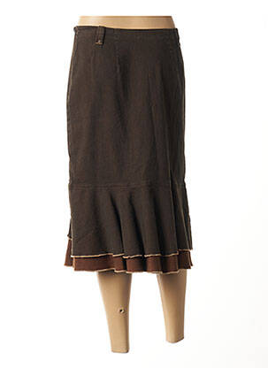 Jupe mi-longue stretch marron ROSA ROSAM femme
