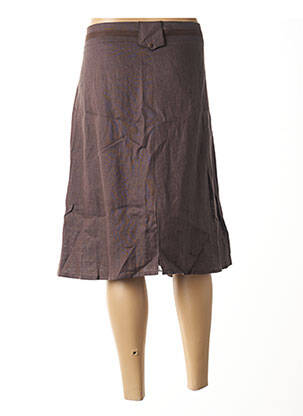 Jupe mi-longue coupe droite évasée sur le bas marron COCO MENTHE femme