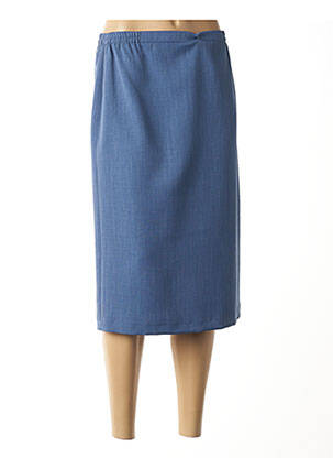 Jupe mi-longue coupe droite bleu FRANCE RIVOIRE femme