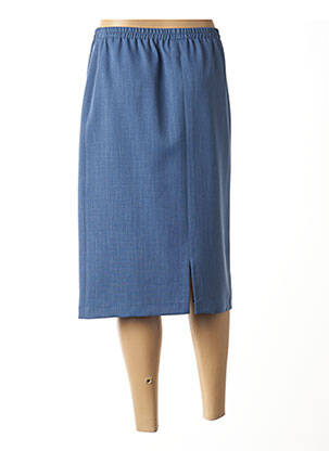 Jupe mi-longue coupe droite bleu FRANCE RIVOIRE femme
