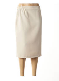 Jupe mi-longue coupe droite beige FRANCE RIVOIRE femme
