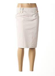 Jupe mi-longue stretch beige UN TEMPS POUR ELLE femme