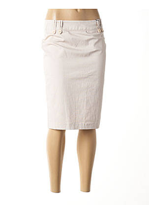 Jupe mi-longue stretch beige UN TEMPS POUR ELLE femme