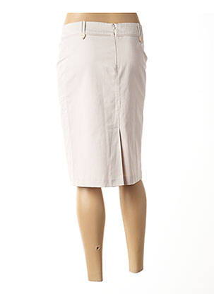 Jupe mi-longue stretch beige UN TEMPS POUR ELLE femme