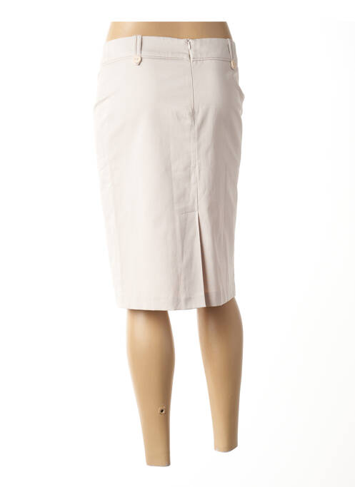 Jupe mi-longue beige UN TEMPS POUR ELLE pour femme