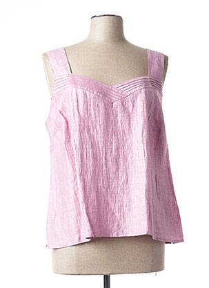 Top coupe cintrée fines bretelles rose FRANCE RIVOIRE femme