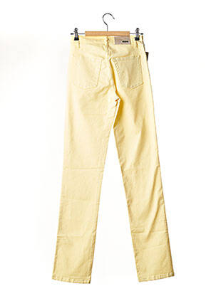 Pantalon slim tissage popeline taille normale jaune CRN-F3 femme