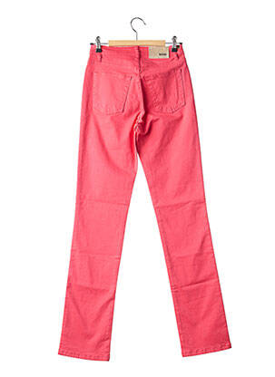Pantalon slim tissage popeline taille normale rouge CRN-F3 femme