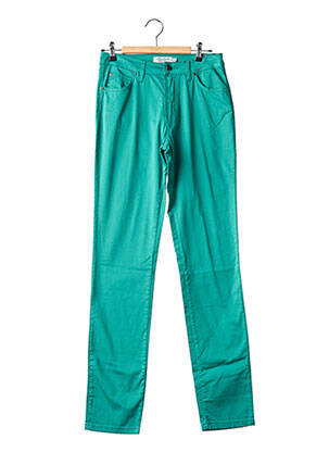 Pantalon slim tissage popeline taille normale vert BARILOCHE femme