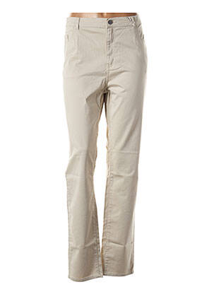 Pantalon slim tissage popeline taille normale beige IMPAQT femme