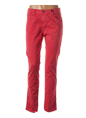 Pantalon slim tissage popeline taille normale rouge IMPAQT femme