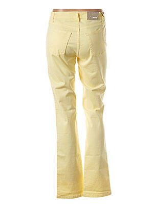 Pantalon slim tissage popeline taille normale jaune CRN-F3 femme