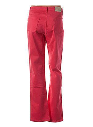 Pantalon slim tissage popeline taille normale rouge CRN-F3 femme