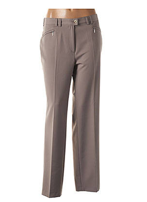 Pantalon droit tissage crêpe taille normale marron GERKE MY PANTS femme