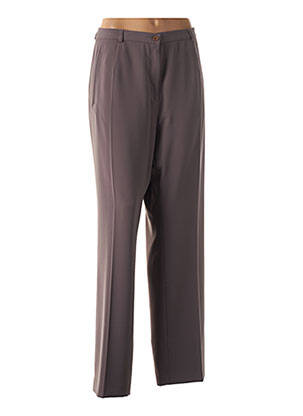 Pantalon droit stretch taille normale marron SYM femme