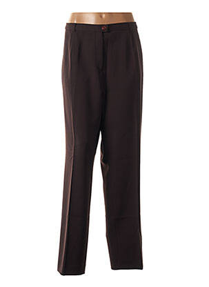 Pantalon droit stretch taille haute marron SYM femme