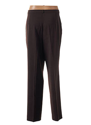 Pantalon droit stretch taille haute marron SYM femme