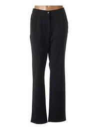 Pantalon droit tissage crêpe taille normale noir PIONEER femme