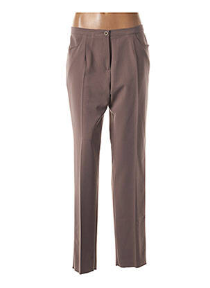 Pantalon slim stretch taille haute marron GRIFFON femme