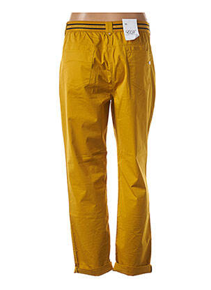 Pantalon droit stretch taille normale jaune EAST DRIVE femme