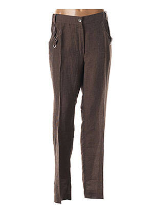 Pantalon slim taille élastique taille normale marron FRED SABATIER femme