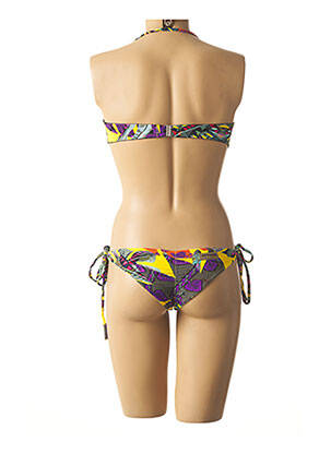 Maillot de bain 2 pièces fermeture clip haut soutien-gorge avec mousse de rembourrage amovible vert MISS BIKINI femme