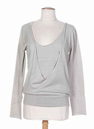 Pull resserrée sur le bas manches longues gris DIABLESS femme