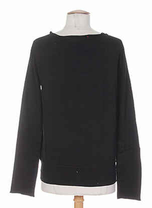 Pull finition bords-côtes manches longues noir DIABLESS femme