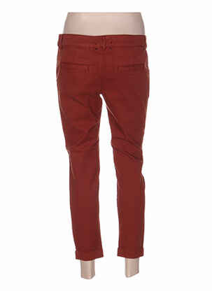 Pantalon 7/8 fermeture zippée sous rabat boutonné taille normale marron LEON & HARPER femme