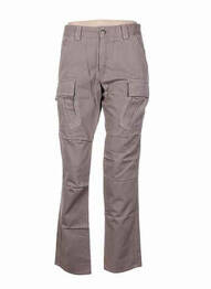 Pantalon droit fermeture zippée sous rabat boutonné taille normale marron MY PANTS femme