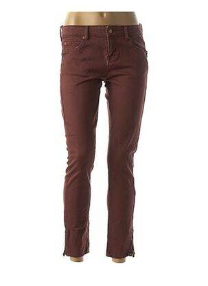 Pantalon 7/8 fermeture zippée sous rabat boutonné taille basse orange ACQUAVERDE femme