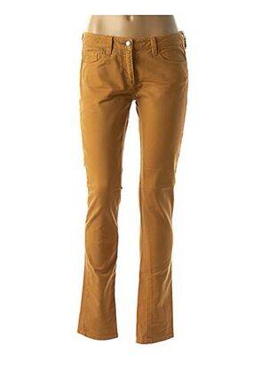 Pantalon droit stretch taille basse jaune WAS femme