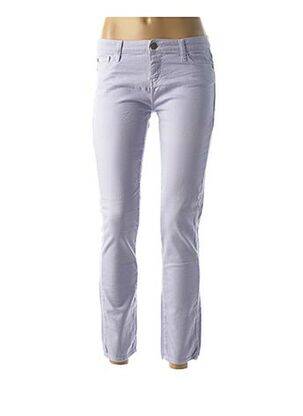 Pantalon 7/8 stretch taille basse violet ACQUAVERDE femme