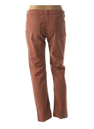 Pantalon droit fermeture zippée sous rabat boutonné taille basse orange REIKO femme