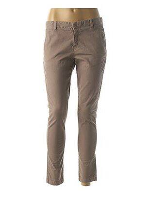 Pantalon 7/8 stretch taille basse marron ACQUAVERDE femme