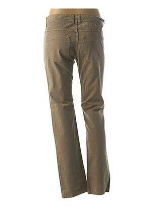 Pantalon droit tissage popeline taille normale marron ACQUAVERDE femme