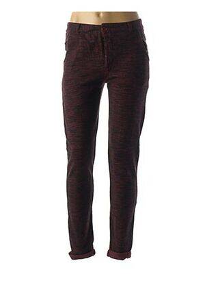 Pantalon slim taille haute taille haute rouge LEON & HARPER femme