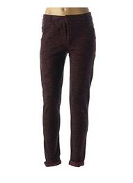 Pantalon slim stretch taille haute rouge LEON & HARPER femme