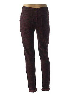 Pantalon slim taille haute taille haute rouge LEON & HARPER femme