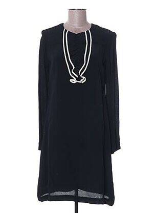 Robe mi-longue manches longues manches longues noir LAURENCE DOLIGE femme