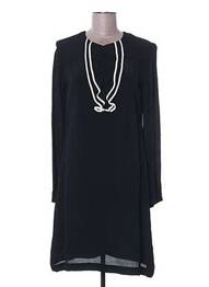 Robe mi-longue manches longues manches longues noir LAURENCE DOLIGE femme
