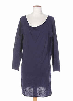 Pull tunique col bateau manches longues bleu DIABLESS femme