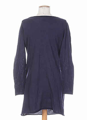 Pull tunique col bateau manches longues bleu DIABLESS femme
