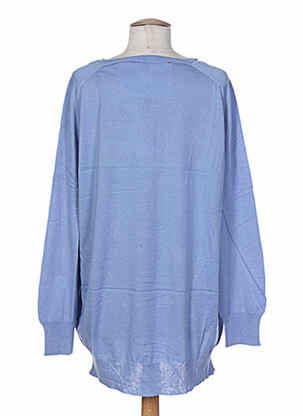 Pull tunique finition bords-côtes manches longues bleu DIABLESS femme