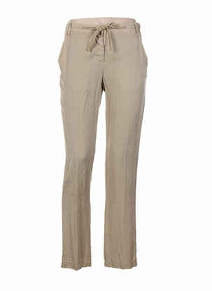 Pantalon droit taille à pinces taille haute beige HEICH femme