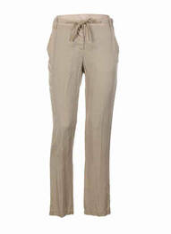 Pantalon droit taille à pinces taille haute beige HEICH femme