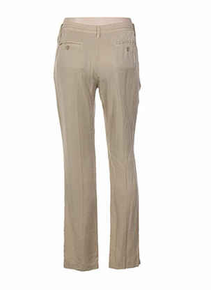 Pantalon droit taille à pinces taille haute beige HEICH femme